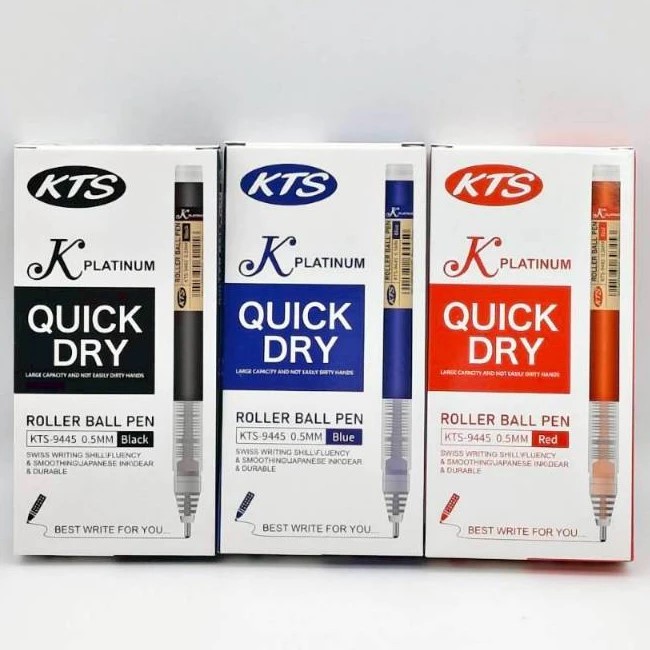 (12 ด้าม) ปากกาเจลหัวเข็ม KTS 0.5 มม มีให้เลือก 3 สี เขียนลื่น เขียนง่าย เครื่องเขียน