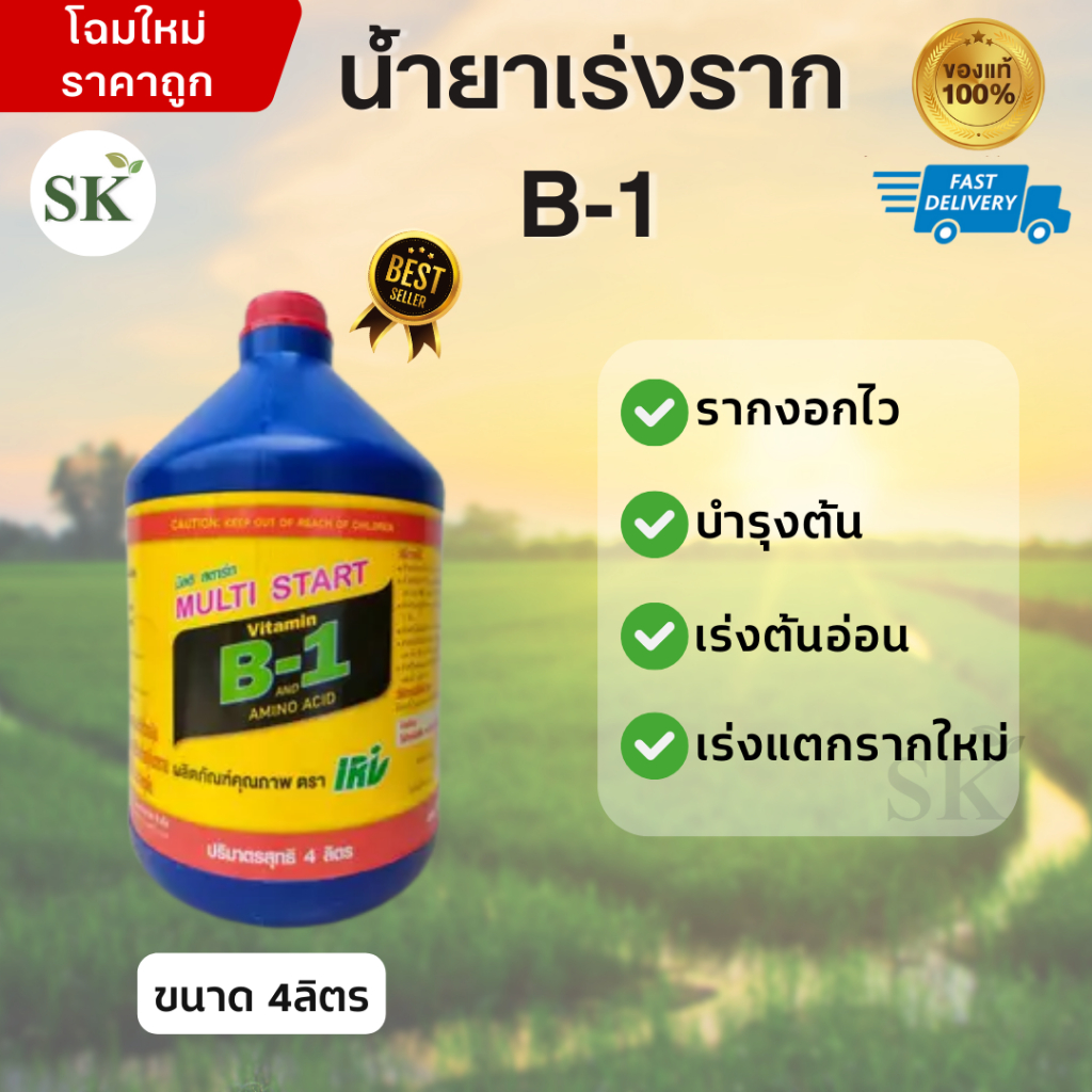 วิตามิน B-1 บี1 มัลติ สตาร์ท ยาเร่งราก บำรุง ราก วิตตามิน บี1 ขนาด 4ลิตร
