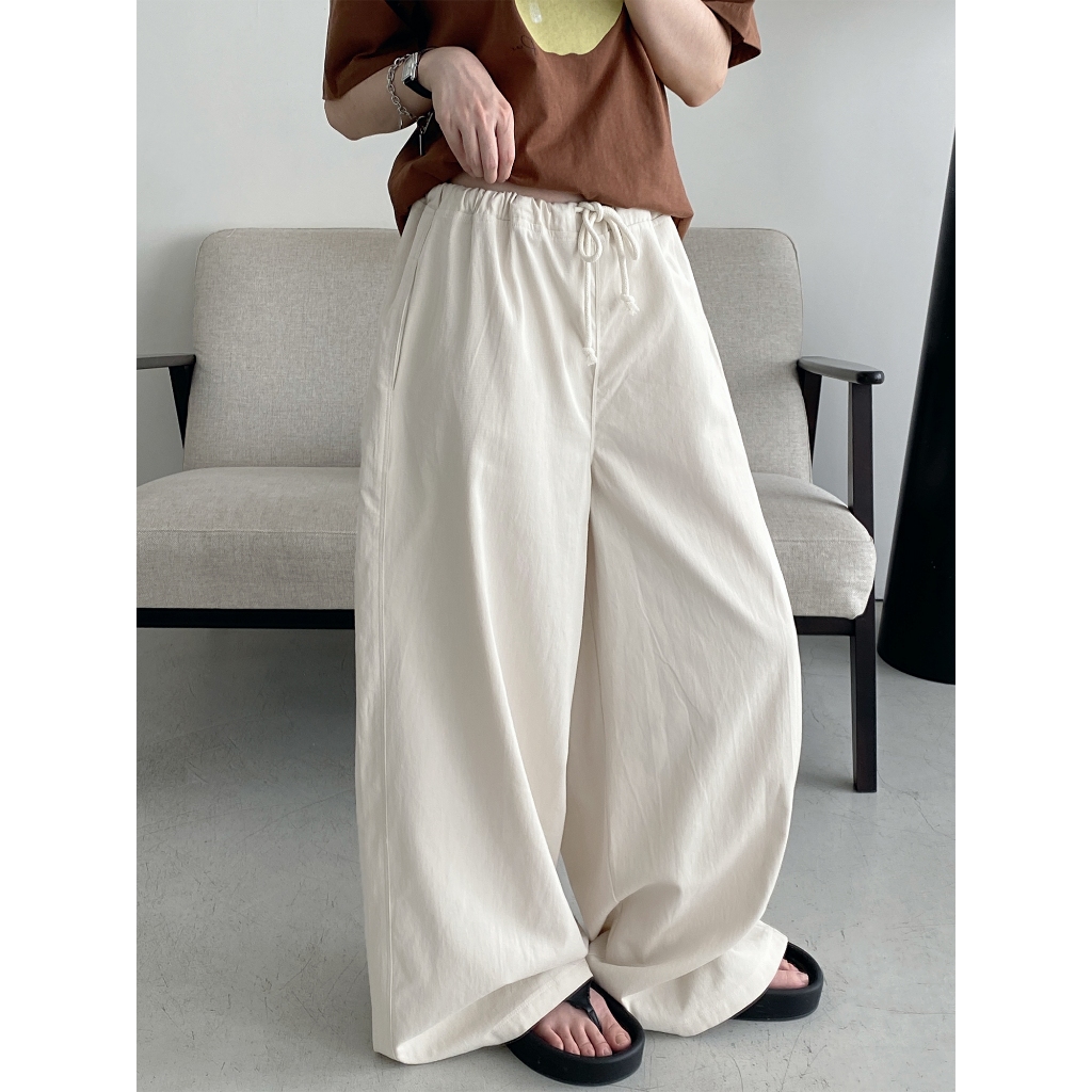 กางเกงขายาว กางเกงเอวต่ำ ทรงหลวม ใส่สบาย ออกแบบสวย สไตล์ลำลอง #010296 - รูปที่ 3