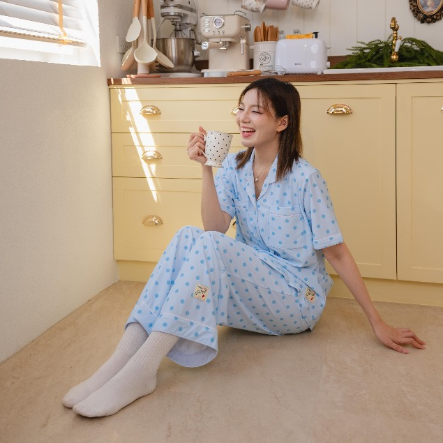 Sleepypie_Polka blue pajamas set