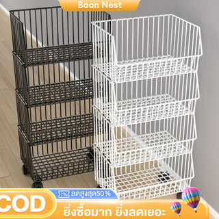 BN ชั้นวางของในห้องครัว วเป็นโครงเหล็ก ถอดได้ พร้อมล้อเลื่อน…