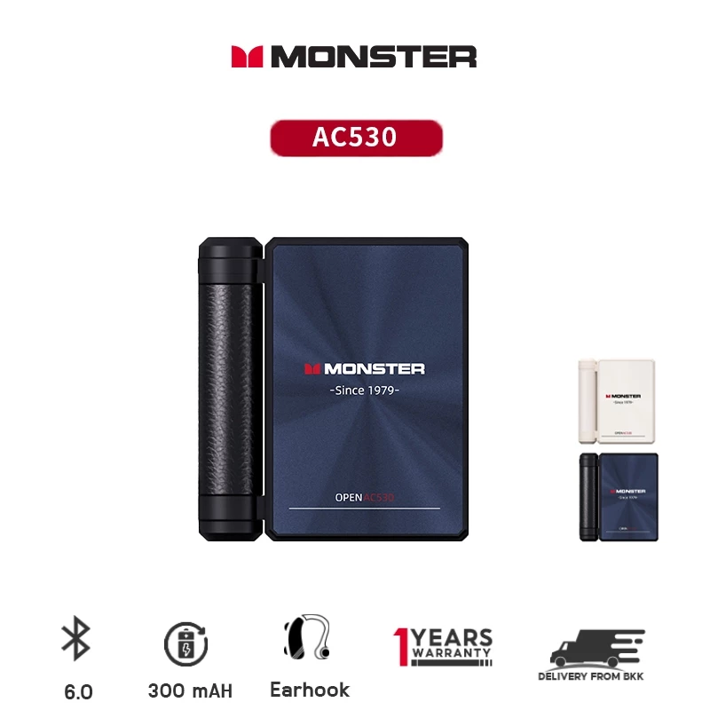 Monster AC530 หูฟังไร้สายบลูทูธคุณภาพเสียงไฮไฟ 6.0 HD Call Noise Cancelling สเตอริโอ IPX5 กันน้ํากีฬาหูฟังพร้อมไมโครโฟน