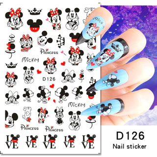 สติกเกอร์ติดเล็บ ลายมิกกี้เม้าส์ 3D มีหลากหลายแบบให้เลือก สินค้าพร้อมส่งในไทย