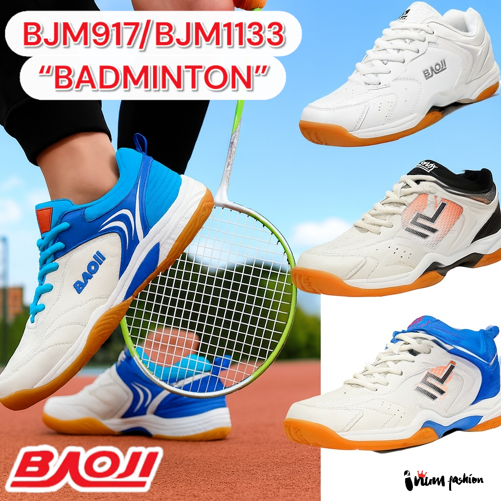 NFshoes รองเท้าผ้าใบ แบดมินตัน BAOJI รุ่นBJM917/BJM1133/BJW1055/BJM828 ซัพพอร์ตดี ลดแรงกระแทก วิ่งมั