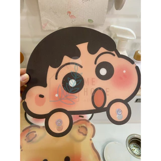 แผ่นกันน้ำกระเด็น แผ่นกันน้ำซิงค์ล้างจานลายการ์ตูนน่ารัก สไตล์ญี่ปุ่น พร้อมตัวดูดสูญญากาศติดแน่น กันน้ำกระเด็นดี ใช้งานง