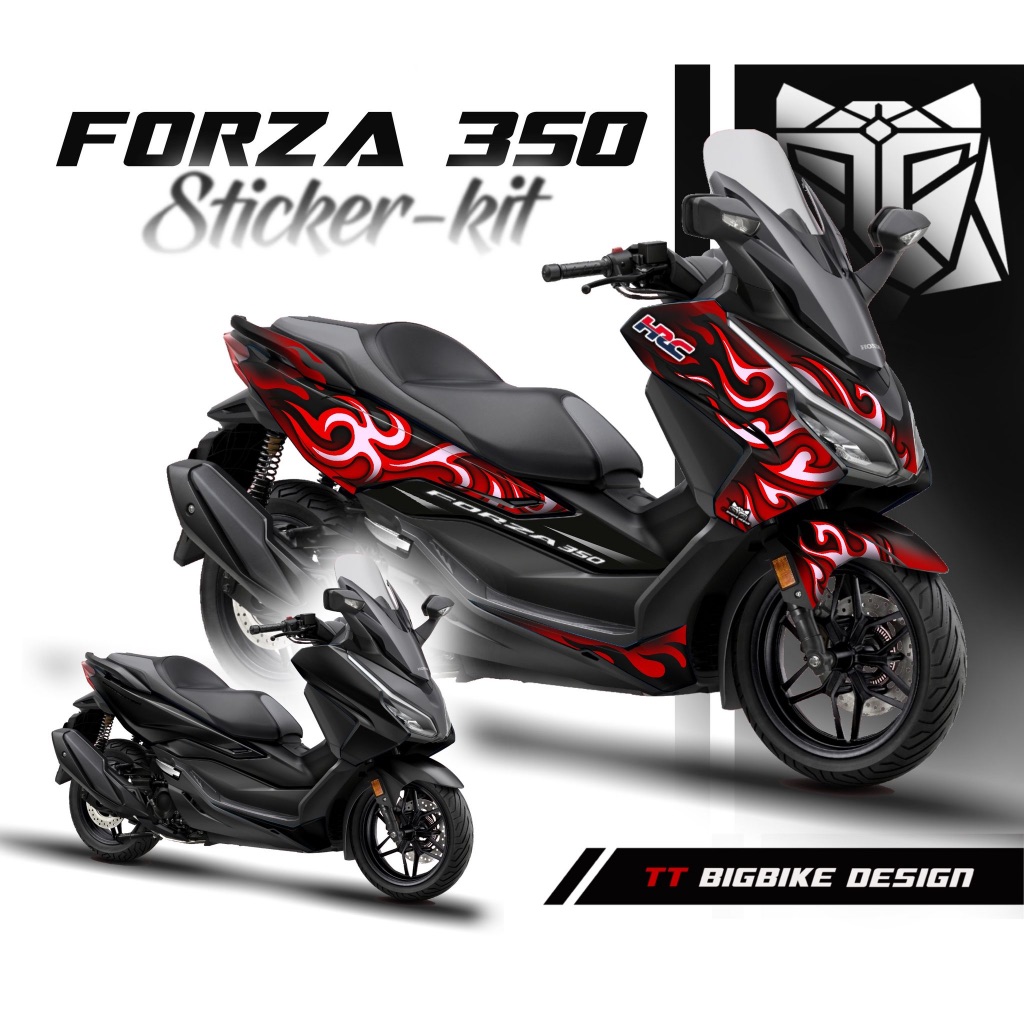 TT Bigbike Design สติ๊กเกอร์แต่งลาย Forza350 ลาย TT RACING FLAME