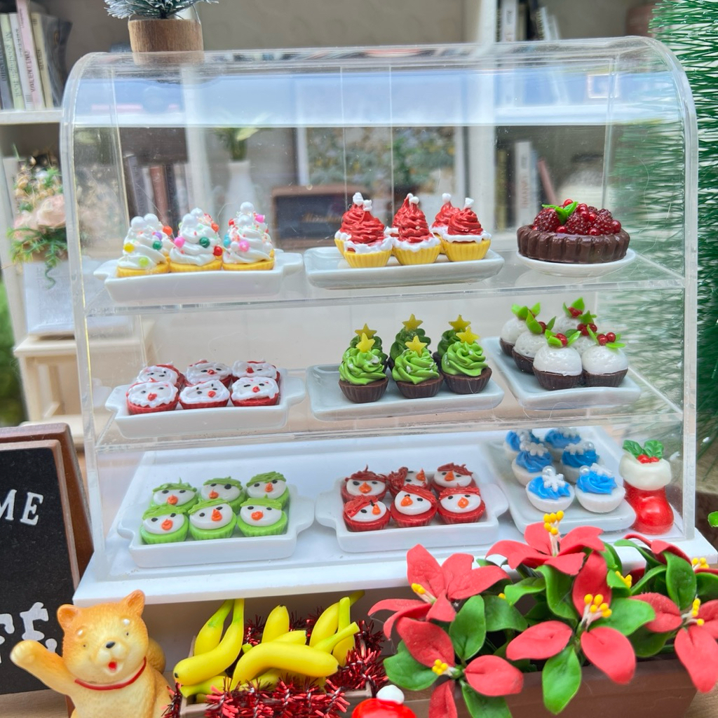 🎄เค้กจิ๋ว คัพเค้กคริสต์มาส Christmas 🎄คัพเค้กดินปั้นจิ๋ว งานน่ารักๆ [ราคา/1ชิ้น] #ของจิ๋ว #miniature