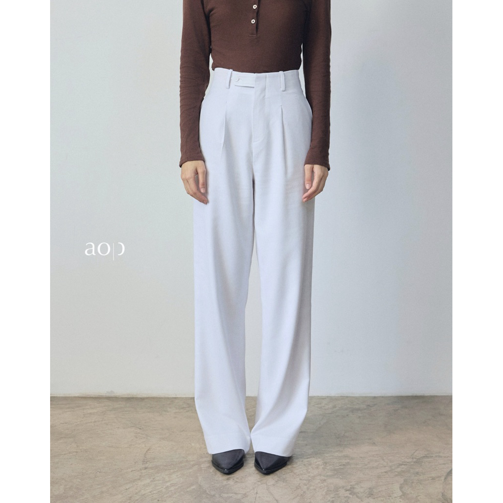 AOP Archive - (มี2สี) Wool-blend Straight Trousers