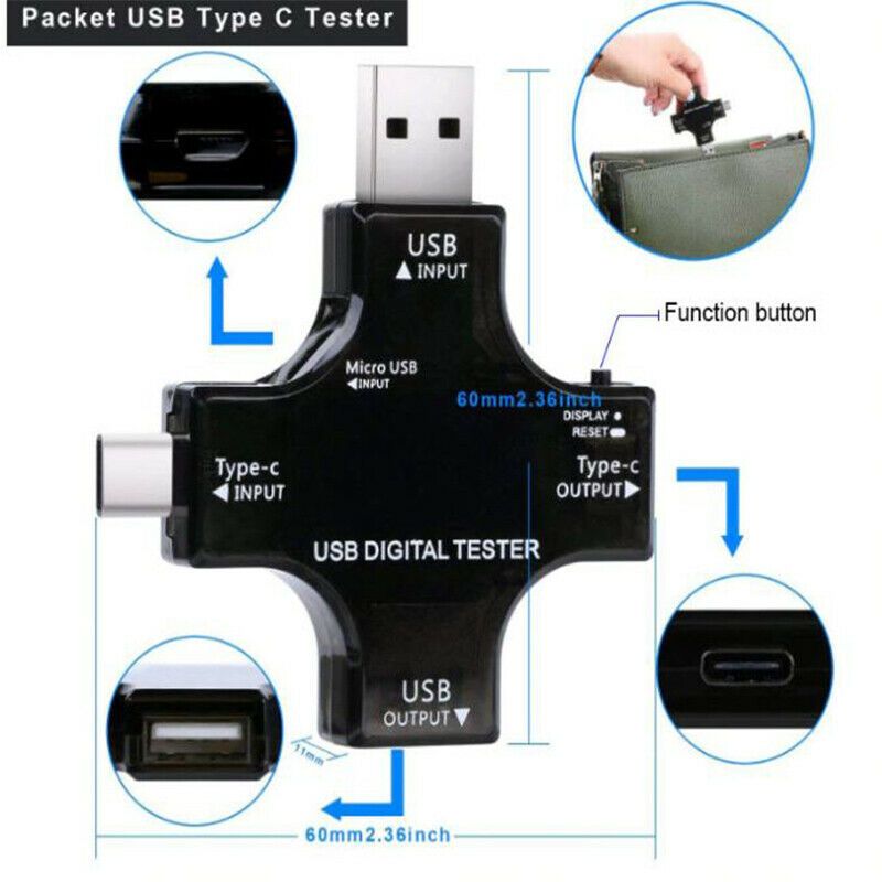 Universal usb Type C digital tester