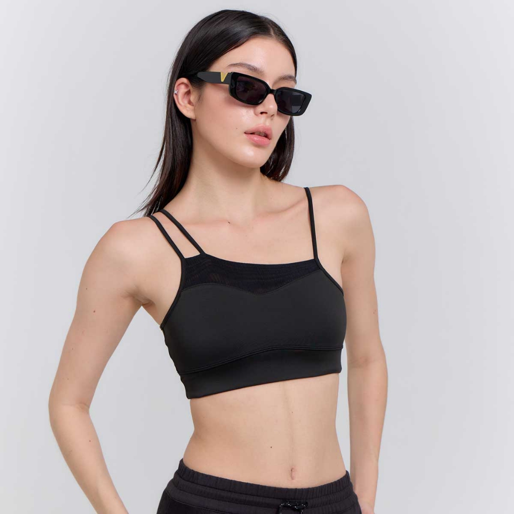 UNBOUND ASYNC LINE STRAP SPORT BRA > BLACK สปอร์ตบราสีดำ — صورة 8