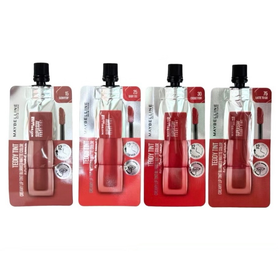 ลิปเมย์เบลลีน แบบซอง MAYBELLINE Super Stay Teddy Tint #ลิปทิ้นท์เนื้อครีมมี่ เบลอแมท