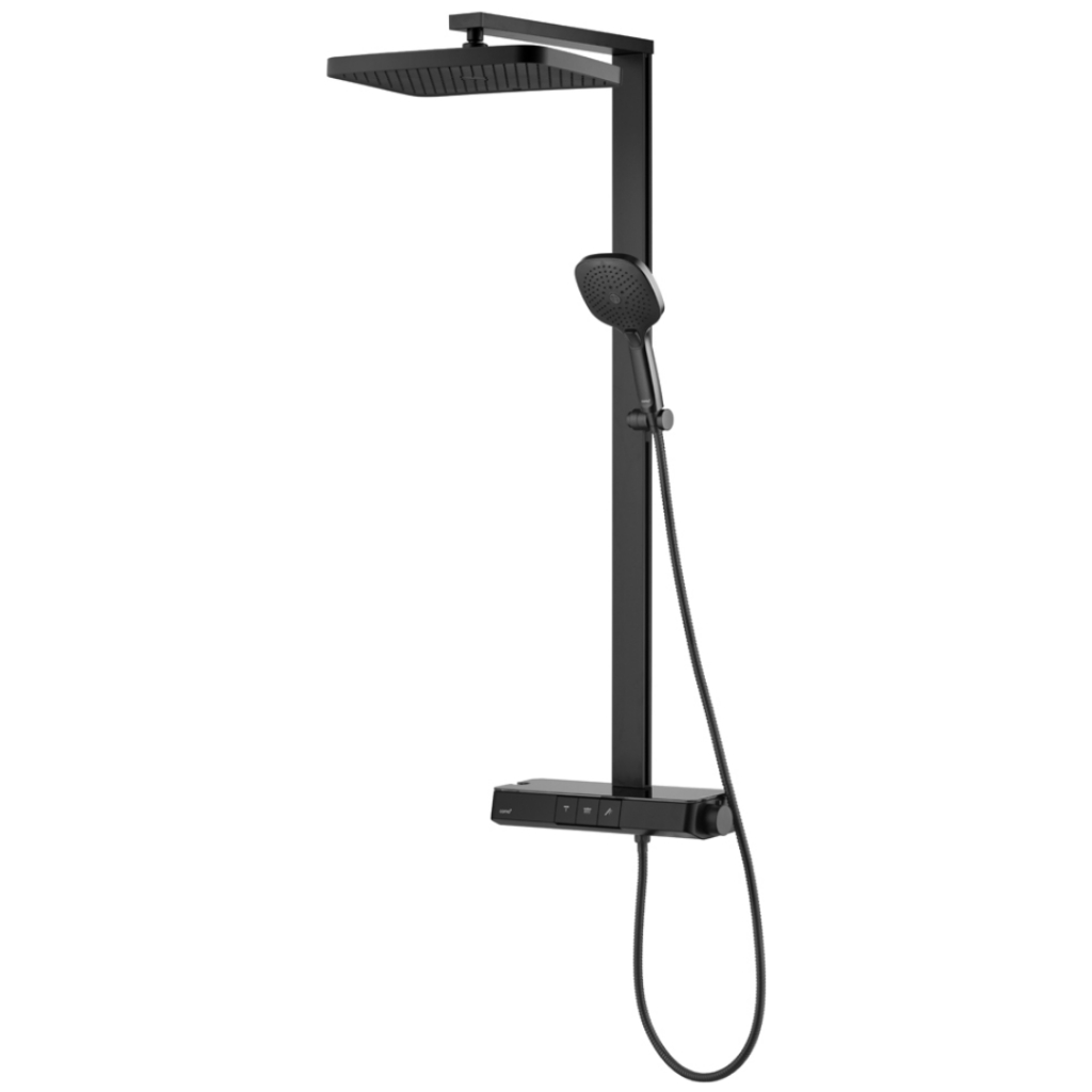 COTTO CT5104W ก๊อกผสมยืนอาบน้ำพร้อมวาล์วควบคุมอุณหภูมิ ฝักบัวสายอ่อน 3 ฟังก์ชั่น รุ่น เบรนต้า