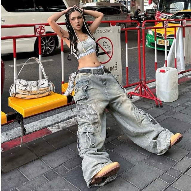 Pre-order (14-20days) แบรนด์เวียดนาม 🇻🇳 HADES | Wash Baggy Denim Trousers Black/Blue - Unisex denim pants🖤