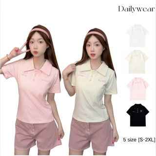 Dailywear พร้อมส่ง✨เสื้อยืดคอโปโลแขนสั้น ไหล่ตรง ปักตัวอักษร…