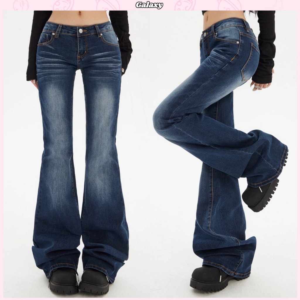 กางเกงยีนส์ กางเกงขาบาน ใส่แล้วขาเรียว แมทช์ง่ายมาก แฟชั่น เซ็กซี่เบาๆ #010322