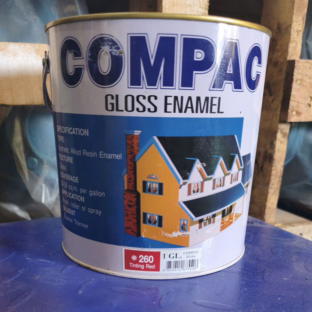 สีเคลือบเงา COMPAC gloss enamel 260 tinting red 1GL.