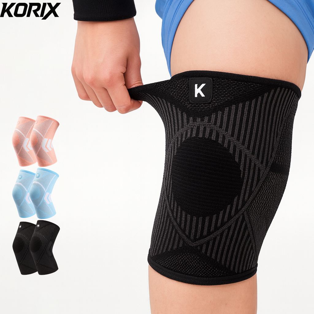 Korix สนับเข่าแบบยาว สนับเข่า ปลอกรัดเข่ากีฬา สนับเข่า1คู่ สนับรองเข่า สนับเข่า S M L XL สายรัดเข่า ปลอกผ้าสวมเข่า