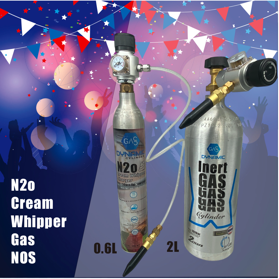 N20 แก๊สไนตรัสออกไซด์แบบบอลลูนวาล์วครีมวิปเปอร์ No2-nos แก๊ส 0.6L 1L 2L 4L