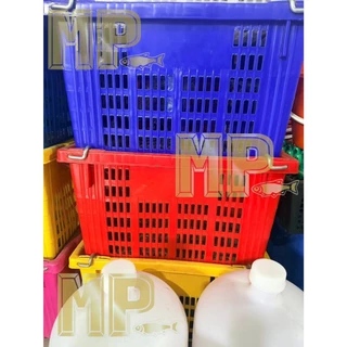 รุ่นขายดี🤩(ซื้อ10แถม1)คุ้มกว่า!! ตะกร้าผลไม้ รุ่นเหนียวพิเศษ ลังพลาสติก หูเหล็ก พร้อมส่งตรงโรงงานผลิต
