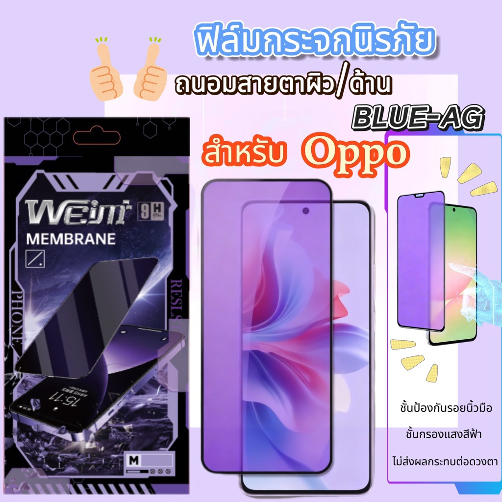 🔥Weimi🔥ฟิล์มกระจกนิรภัยถนอมสายตา（blue-ag）ผิวด้าน For OPPO A15/A15s A16 16K 17 17K A54 A58 A59 A60 A9