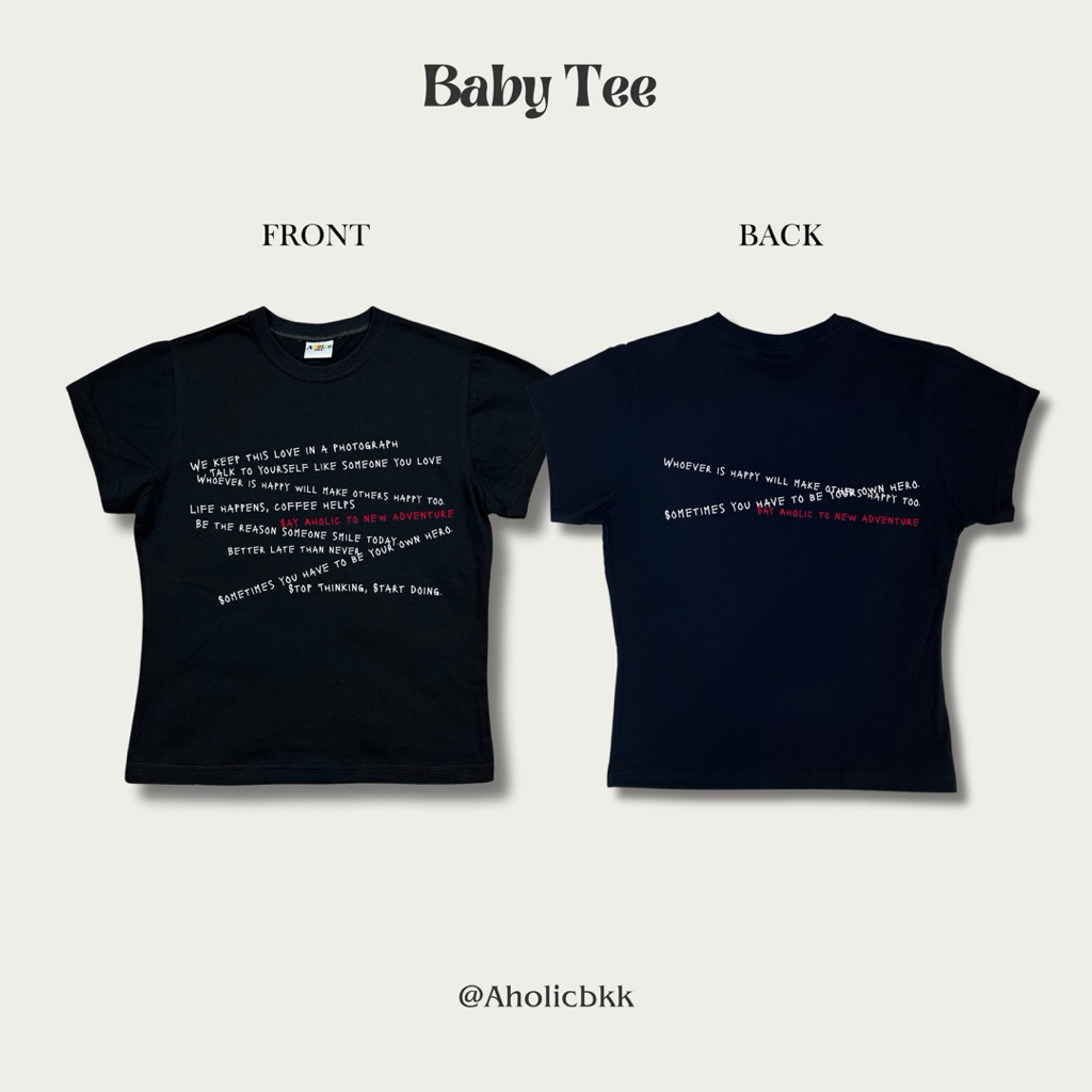 AHOLICBKK | เสื้อทรง BABY TEE - MINDSET SCRIPT
