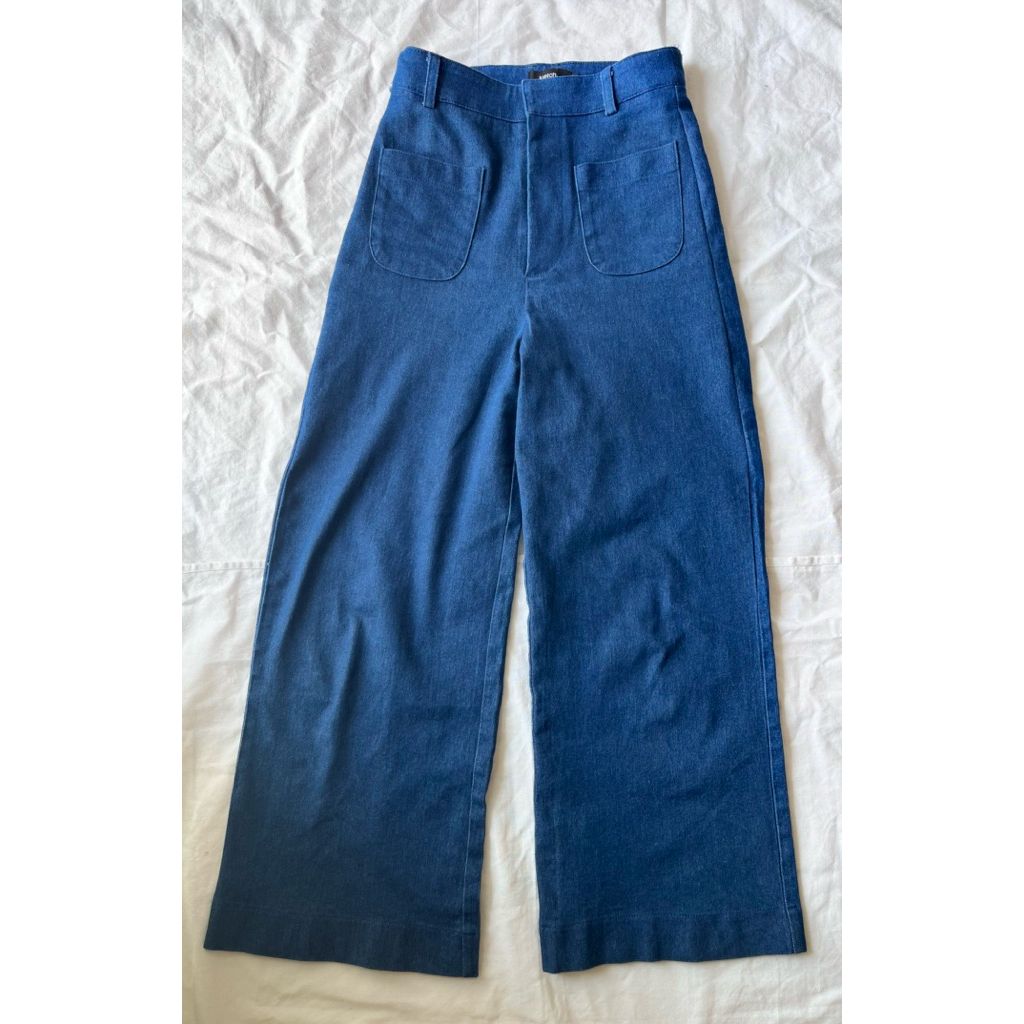 กางเกง Ketch.apparel สี dark navy ผ้ายีนส์ไม่หนา มีด้ายรันนิดๆ ดูรายละเอียดเพิ่มตรงรายละเอียดสินค้า