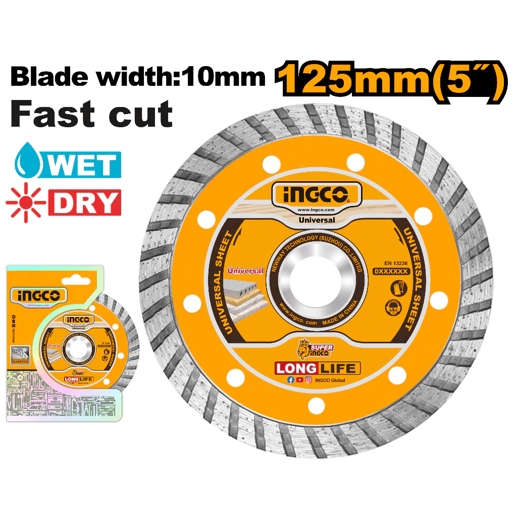 INGCO ใบตัดเพชร ขนาด (Diameter): 125 มม. (5 นิ้ว) รุ่น DMD031252