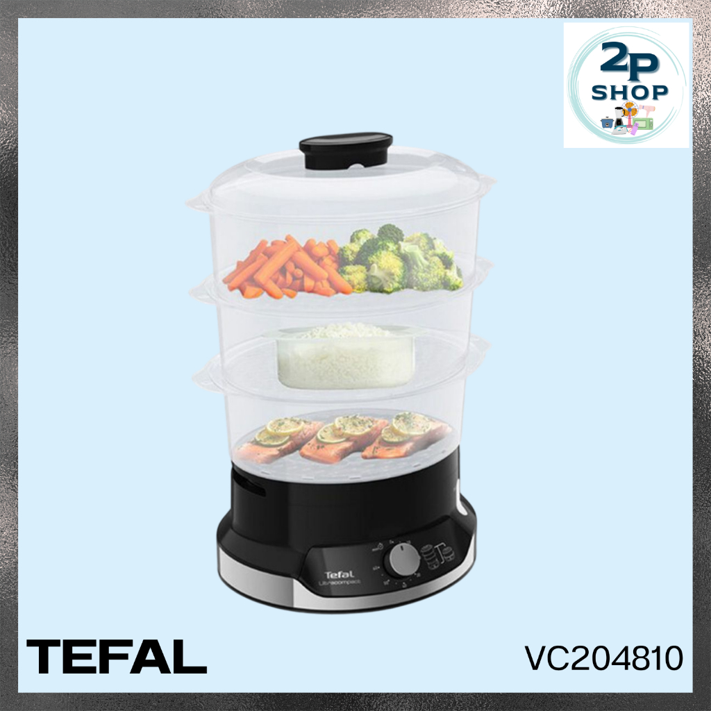 TEFALหม้อนึ่งไฟฟ้า (800วัตต์, 9ลิตร) รุ่น VC204810 มาพร้อมถาดนึ่งถึง 3 ชั้น