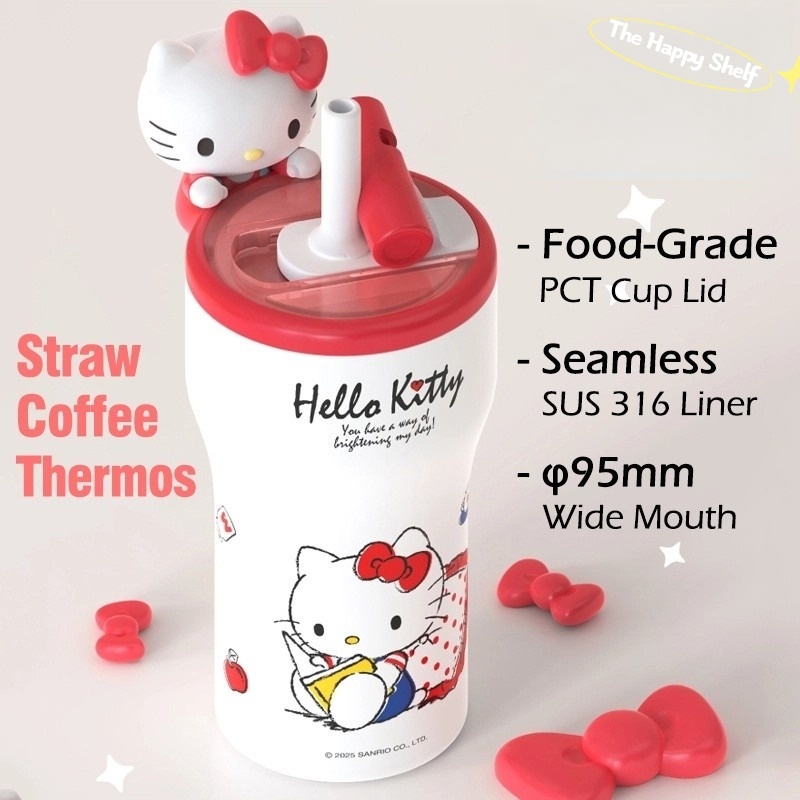 Coffee Thermos Cup กระติกน้ำหลอดดูดกาแฟ เก็บร้อน-เย็น เหมาะสำหรับใช้ในรถยนต์ ผลิตจากสแตนเลส 316