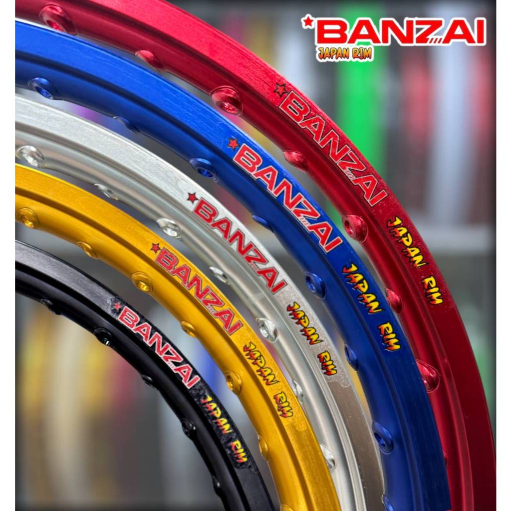 BANZAI ล้อBansai  ขอบล้อบันไซ1.4 ขอบ17ขอบเรียบ มีหลายสีให้เลือก  BANZAI JAPAN RIM