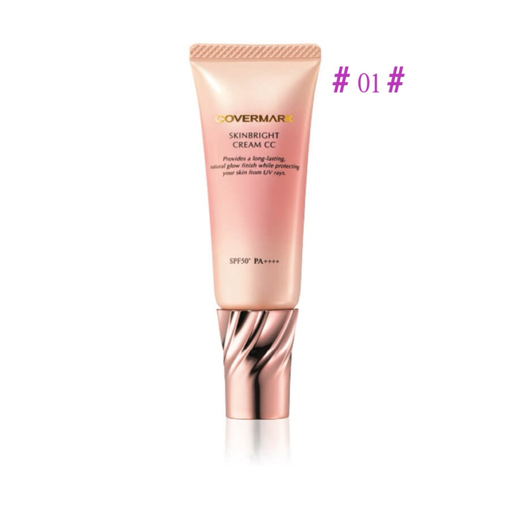 CCครีมกันแดด-ผสมรองพื้น-ช่วยปรับโทนสีผิวสว่าง-Covermark-Skinbright-Cream-CC(01)-25กรัม-ปีผลิต2025