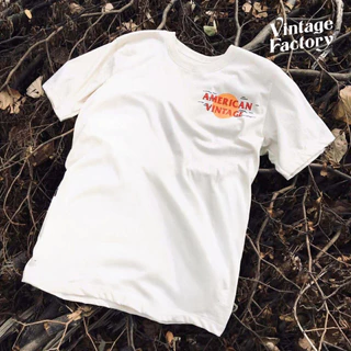 Vintage Factory (พร้อมส่ง) AMERICAN VINTAGE - มี 2 แบบ แขนสั้น และ แขนยาว ผ้าคอตตอน 100% สกรีนสีจม