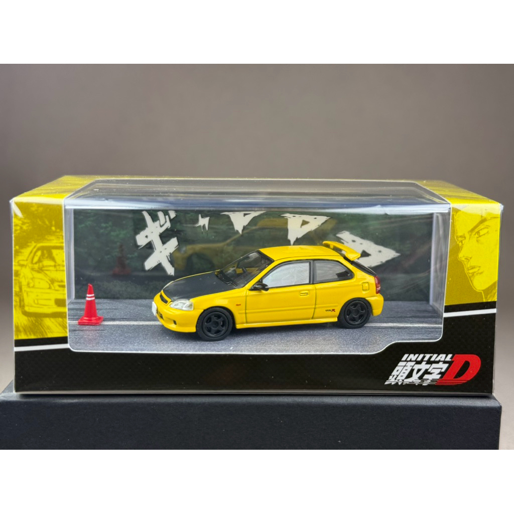 🔹Honda Civic EK9 Yellow HJ642016DA Scale 1:64 ยี่ห้อ Hobby Japan