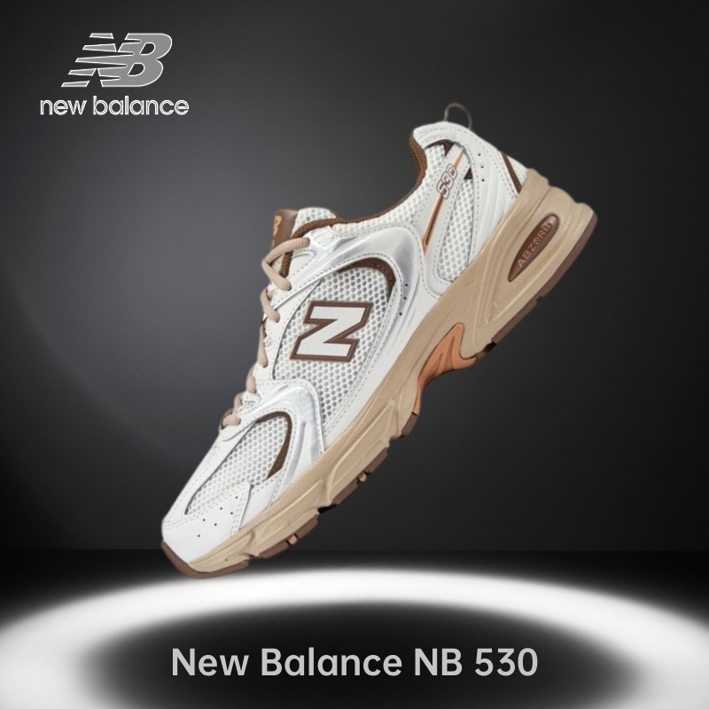 ของแท้ 100%-New Balance NB 530 white and brown Sneakers MR530NI