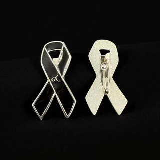 🧷 เข็มกลัดไว้อาลัย ไว้ทุกข์ เข็มกลัดริบบิ้นดำ เข็มกลัดติดเสื้อผ้า ribbon brooch **พร้อมส่งในไทย**