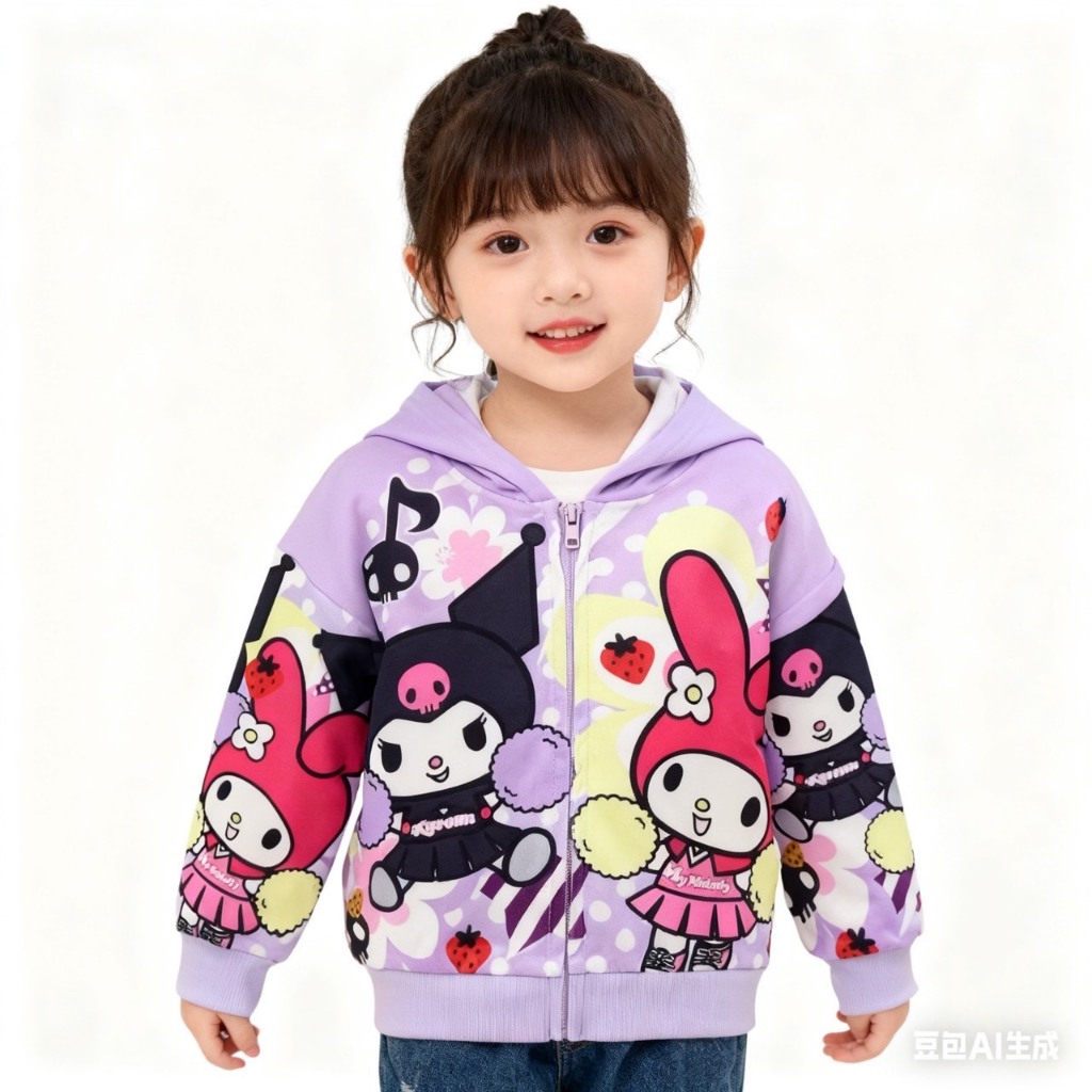 BB026  เสื้อแจ็กเก็ตแขนยาว มีฮู้ด ลายการ์ตูน น่ารักมาก สําหรับเด็กผู้หญิง - รูปที่ 5