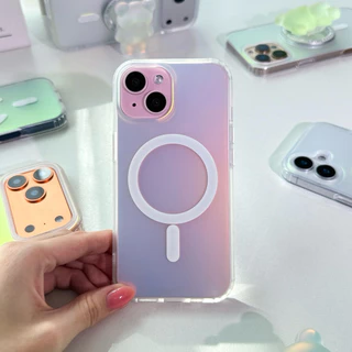 [i17] พร้อมส่ง T11S83 เคสโฮโลแกรมแม่เหล็กด้าน Matte Hologram🪞[แค่เคส] เคสชาร์จไร้สาย ผิวด้าน เคสไอโฟน for 12-17Promax
