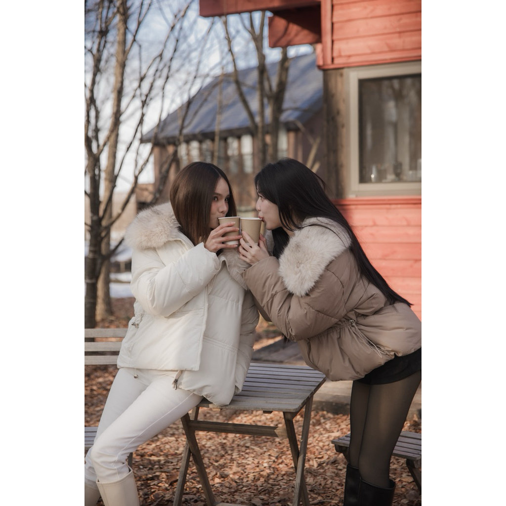 CO745  Mofy Collar Coat โค้ทกันลมแต่งเฟอร์