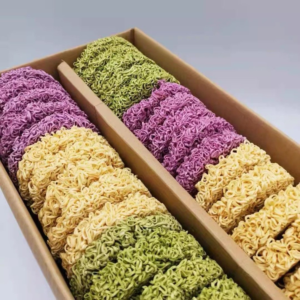 【ยกลัง】บะหมี่ 60g บะหี่ผักคละสี คละรส ไม่ผสมแป้ง เหนียว นุ่ม อร่อย บะหมี่กึ่งสำเร็จรูป