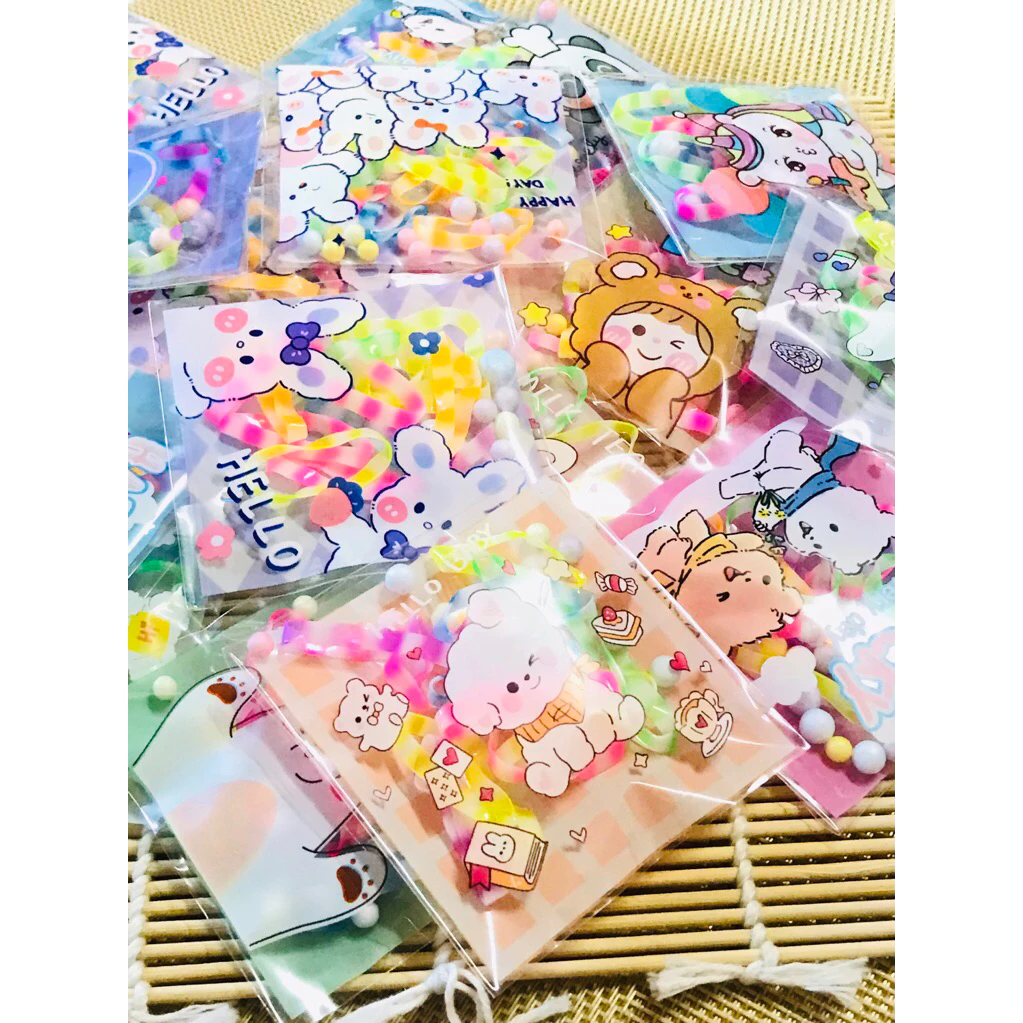 🌈**ของแถมจีบลูกค้า ของที่ระลึกงานปัจฉิม ยางรัดผม หลากลายแพคกิ้ง