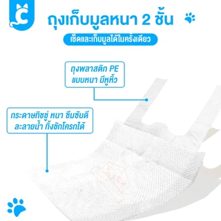 [ส่งฟรี🇹🇭] CleverPet ถุงเก็บมูลสุนัข ถุงเก็บอึ 2 ชั้น มีทิชชู่ในตัว ไร้กลิ่น ทิ้งชักโครกได้ Dog Poop Bag