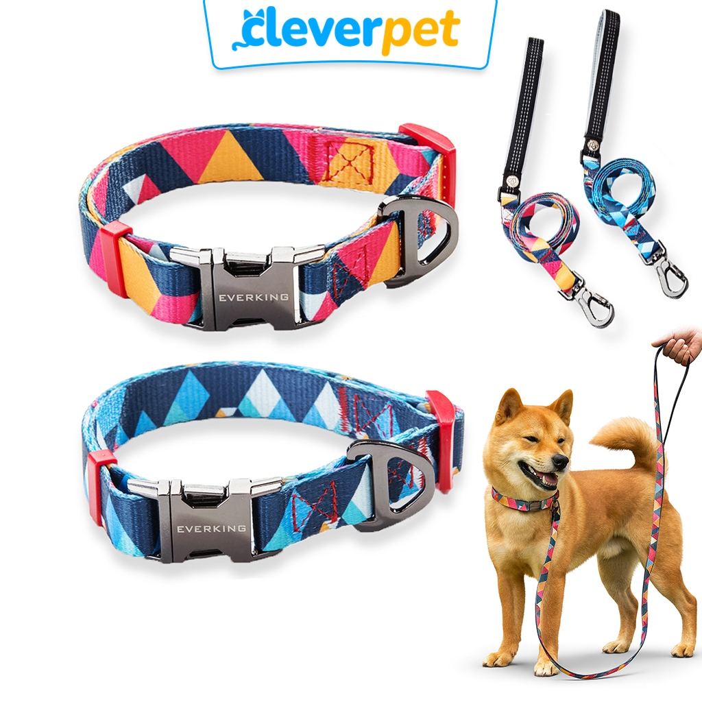 [ส่งฟรี🇹🇭] Everking ปลอกคอสุนัข สายจูงสุนัข ปลอกคอสัตว์เลี้ยง พรีเมี่ยม Dog Collar CleverPet