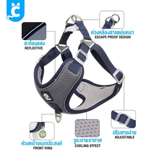 [ส่งฟรี🇹🇭] Duomm สายรัดสุนัข ระบายความร้อน สำหรับหมาและแมว Dog Harness CleverPet