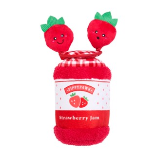 ZippyPaws Bungee Burrow Strawberry Jam Jar Plush Dog Toy ขวด…