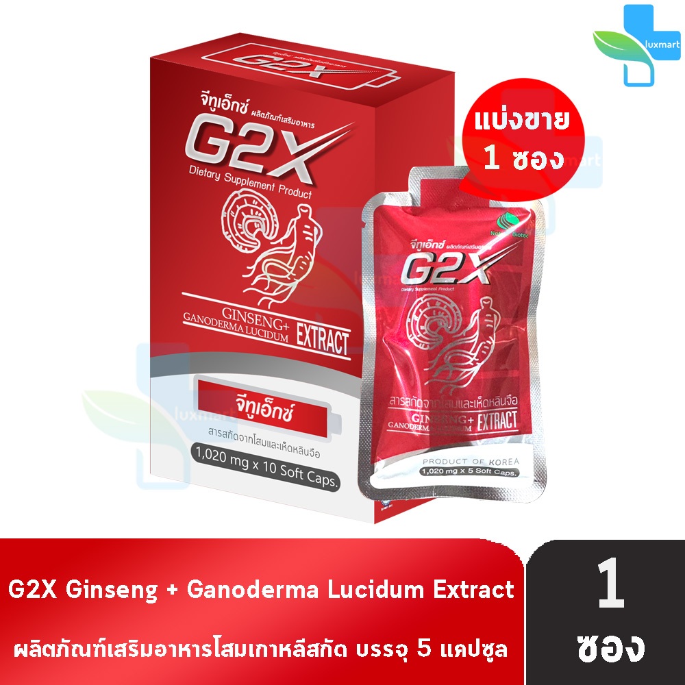 G2X จีทูเอ็กซ์ 5 แคปซูล [1 แผง] สารสกัดจากโสมและเห็นหลินจือ DD 5422