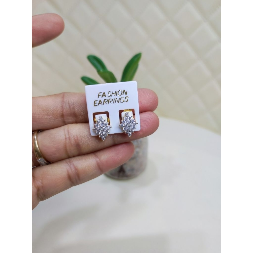 ต่างหูทองหุ้มฝังเพชร งานทองหุ้มคุณภาพงานเกรดพรีเมี่ยม