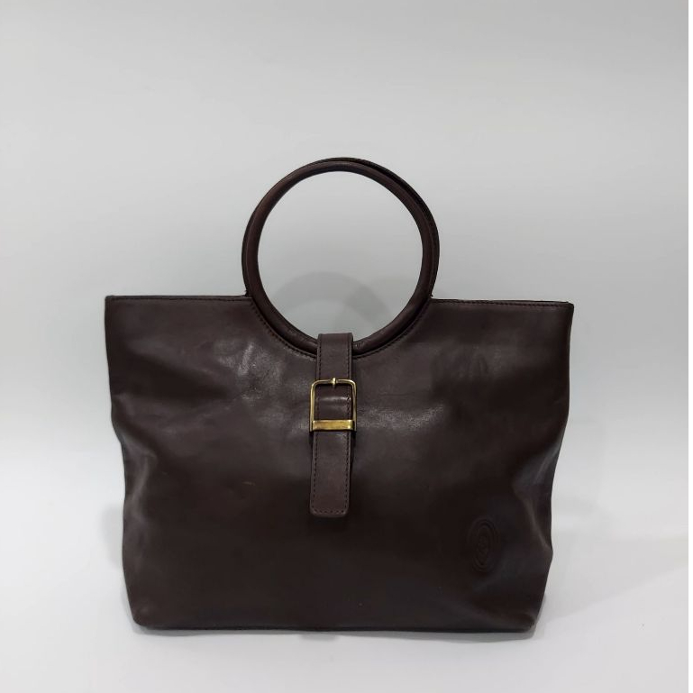 VTG Smith & Canova Leather Hand Bag dark brown กระเป๋าถือ หนังแท้ กระเป๋าหนัง