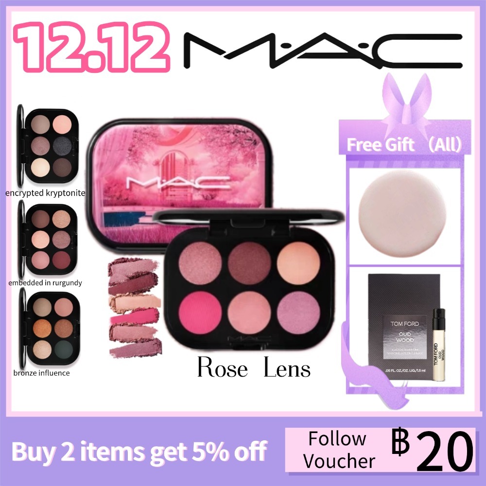 【ของแท้ 💯จัดส่งที่รวดเร็ว🚀】 MAC Six Color Eyeshadow #Rose Lens #Embedded In Rurgundy