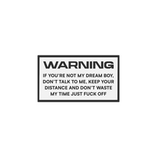 NHMC warning dream boy sticker