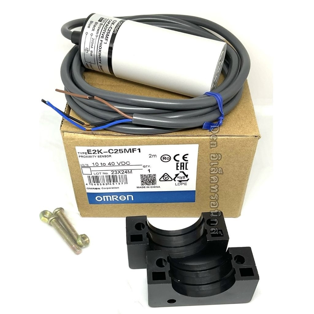 E2K-C25MF1 คาปาซิทีป PNP-NO เซ็นเซอร์ Sensor (Capacitive) 34มิล ระยะจับ 3-25มิล (จับความหนาแน่น)